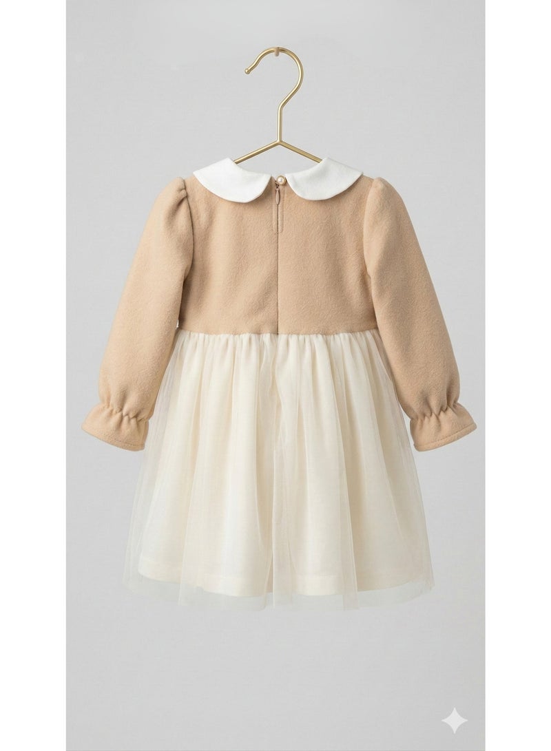 Cloud Fashion Beige Tulle Dress - Image 4