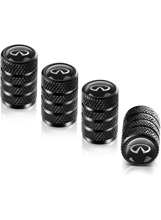 S-TOP Metal Auto Tire Valve Stem Compatible with Infinti Q50 Q60 Q60s QX50 QX60 QX80 Trim Accessories 4pcs Black - Image 1