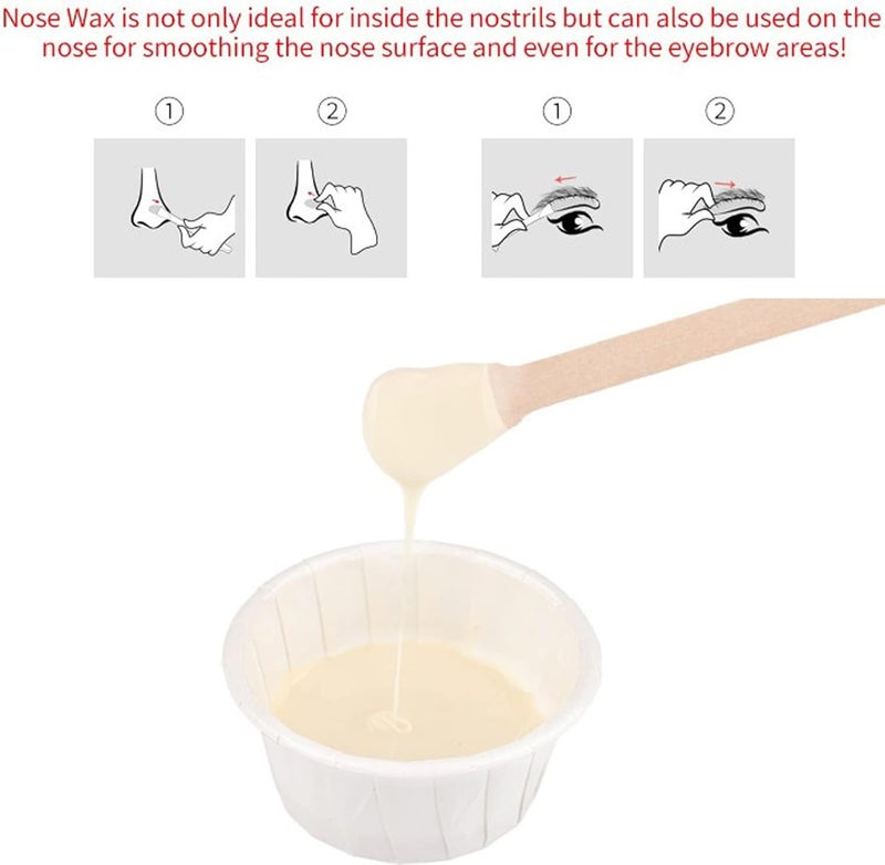 SWIUKPHE Nose and Ear Hair Removal Wax Kit for Men and Women, 50g Painless Wax Beads, 5 Applicators, 10 Paper Cups, Quick Cleaning for Nasal Hair or Ear Hair - Image 4