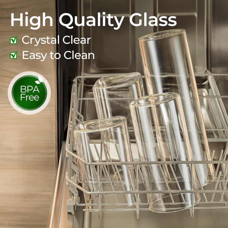 ComSaf Airtight Glass Food Storage Jars Set of 6, 0.6 Qt Clear Glass Container with Sealing Wooden Lid - Image 4