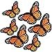 Winsyison 6pcs Butterfly Iron on Patches Sew on Embroidered Appliques 2 Sizes Repair Applique Embellishment Patches for Jeans Hats Bags Jackets DIY Decoration Orange - Image 2