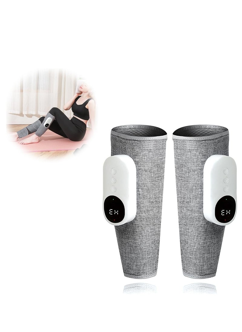 DMG TECH 2 Pcs Leg Massager, Leg Massager with 3 Intensities, 3 Modes, Calf Air Compression Massager with Heat, Leg Massager for Circulation and Pain Relief(Gray)  - Image 1