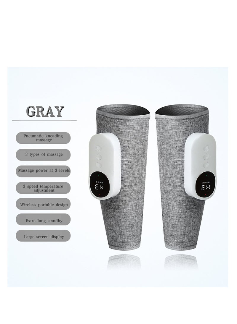 DMG TECH 2 Pcs Leg Massager, Leg Massager with 3 Intensities, 3 Modes, Calf Air Compression Massager with Heat, Leg Massager for Circulation and Pain Relief(Gray)  - Image 2