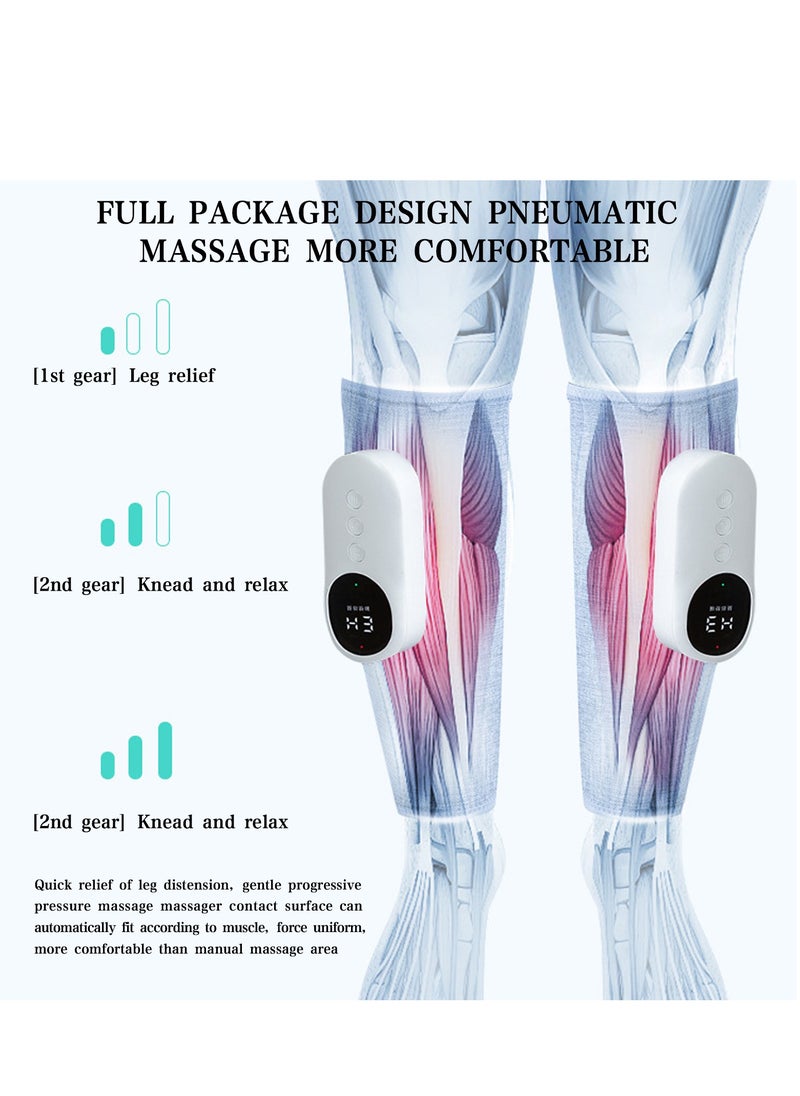 DMG TECH 2 Pcs Leg Massager, Leg Massager with 3 Intensities, 3 Modes, Calf Air Compression Massager with Heat, Leg Massager for Circulation and Pain Relief(Gray)  - Image 3