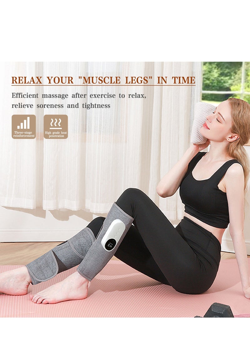 DMG TECH 2 Pcs Leg Massager, Leg Massager with 3 Intensities, 3 Modes, Calf Air Compression Massager with Heat, Leg Massager for Circulation and Pain Relief(Gray)  - Image 5