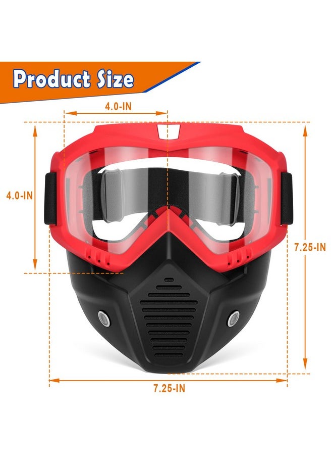 POKONBOY - 2 Pack Tactical Mask With Goggles Compatible With Nerf Rival, Apollo, Zeus, Khaos, Atlas, & Artemis Blasters Rival Mask Red & Blue - Image 1