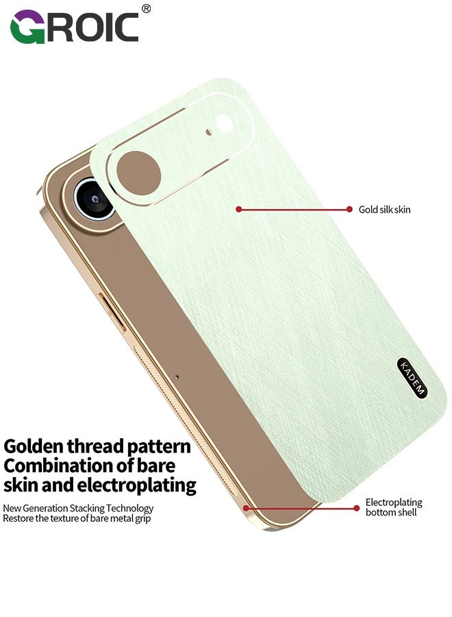 GROIC Case for iphone 17 Air, Slim Shockproof Bamboo Texture Cover with PU Leather Compatible for iphone 17 Air Cover, TPU Bumper Shockproof Protective Phone Case (Green) - Image 4