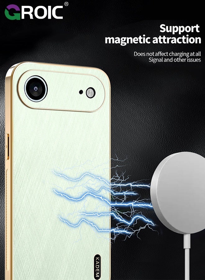 GROIC Case for iphone 17 Air, Slim Shockproof Bamboo Texture Cover with PU Leather Compatible for iphone 17 Air Cover, TPU Bumper Shockproof Protective Phone Case (Green) - Image 5