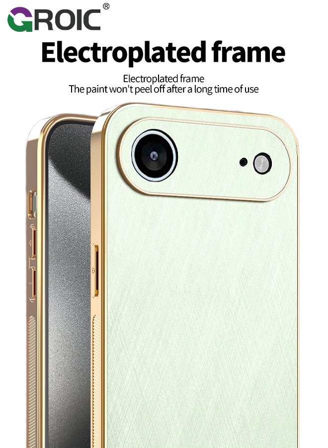 GROIC Case for iphone 17 Air, Slim Shockproof Bamboo Texture Cover with PU Leather Compatible for iphone 17 Air Cover, TPU Bumper Shockproof Protective Phone Case (Green) - Image 3