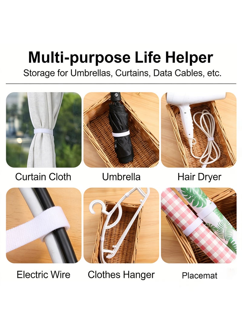 VINSOC Self-Adhesive Magic Cable Ties, 6M x 0.9CM Reusable Hook and Loop Wire Organizer - Cord Management Straps for Desk PC Home Office, Cable Holder Winder with Clips, Grey - Image 3