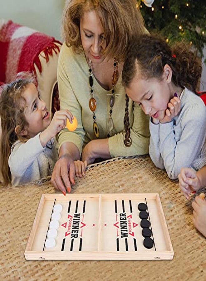 Nocapam Table Football Winning Games, Fast Sling Puck Game with Tempo, Table Game with Tempo Puck, Winner Wooden Board Sports Toy, Wooden Hockey Game 