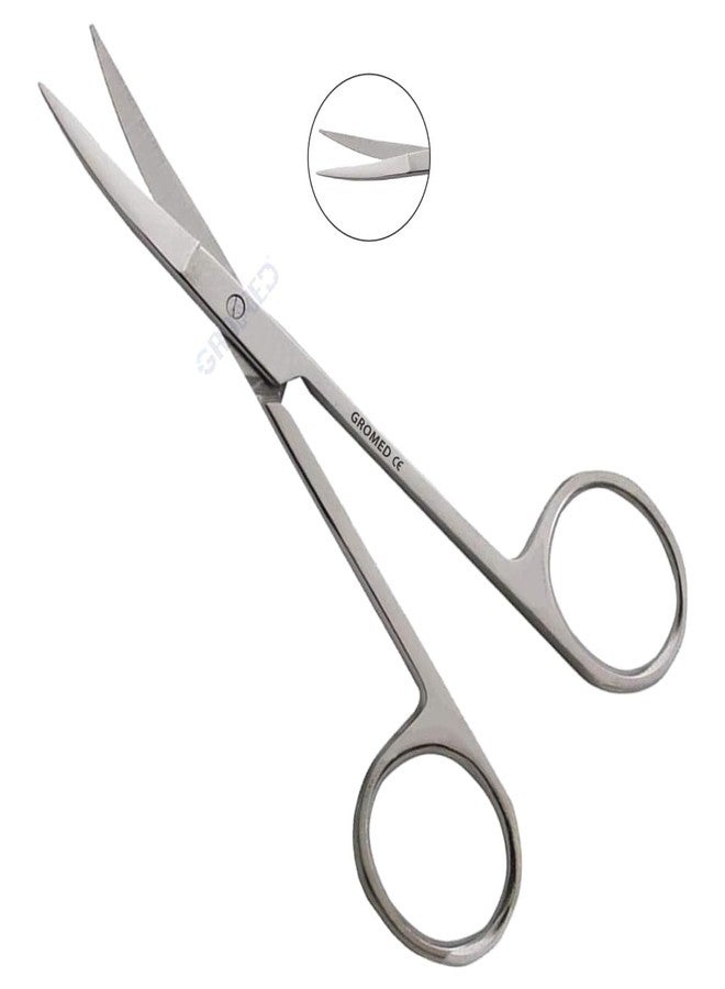 Gromed Nose Hair and Eyebrows Hair Cutting Curved Scissor | Precision for Manicure, Curved Blade| Scissor for Beard, Mustache| for Facial Hair Cutting, Silver SS - Pack of 2 - Image 4