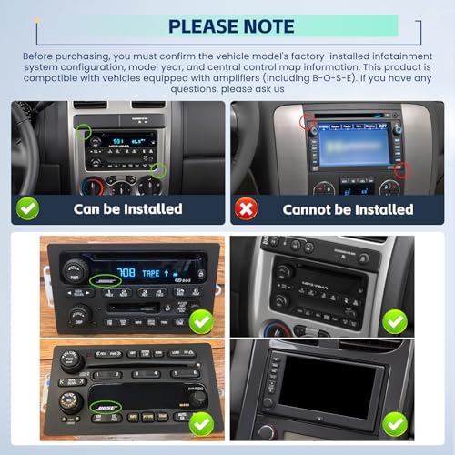 Inefala 8Core 4G+64G【Support Bose System】 Android Car Radio for 2003-2006 Chevy Chevrolet Silverado SSR Tahoe GMC Siera Yukon Car Stereo with Wireless CarPlay Android Auto, 7" Touchscreen with GPS WiFi SWC - Image 2