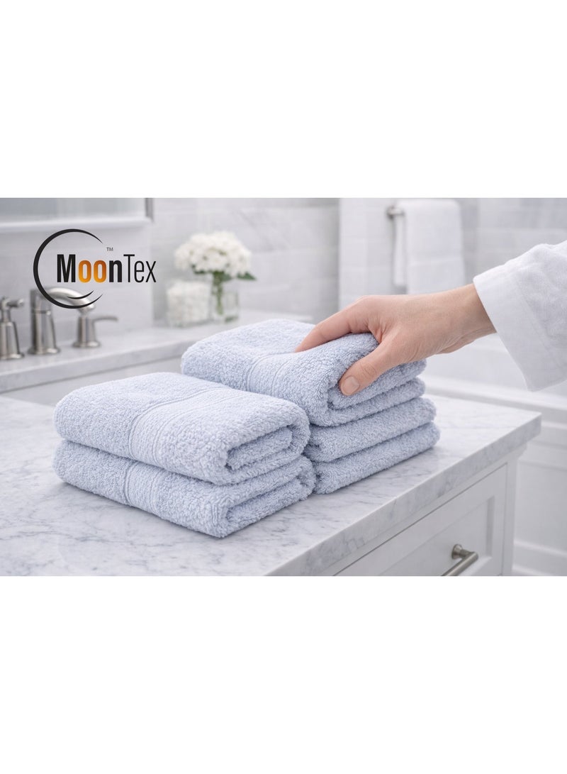 باكيت 3 فوط قطن طبيعي 100% لون رمادي مقاس 30×50 سم – ناعمة عالية الامتصاص – Moontex - Image 3
