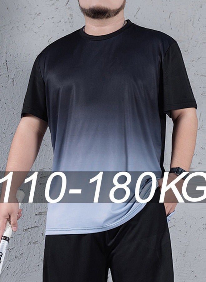 PATELIS Men's Gradient T shirt Big Size Fashion Loose Short Sleeve Round Collar Tees Summer Oversize Tops  - Image 1