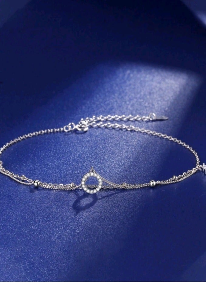 خلخال نسائي رقيق وناعم من الفضة الاسترليني الخالصة 925 - Image 3