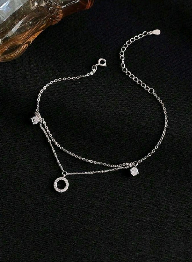 خلخال نسائي رقيق وناعم من الفضة الاسترليني الخالصة 925 - Image 5