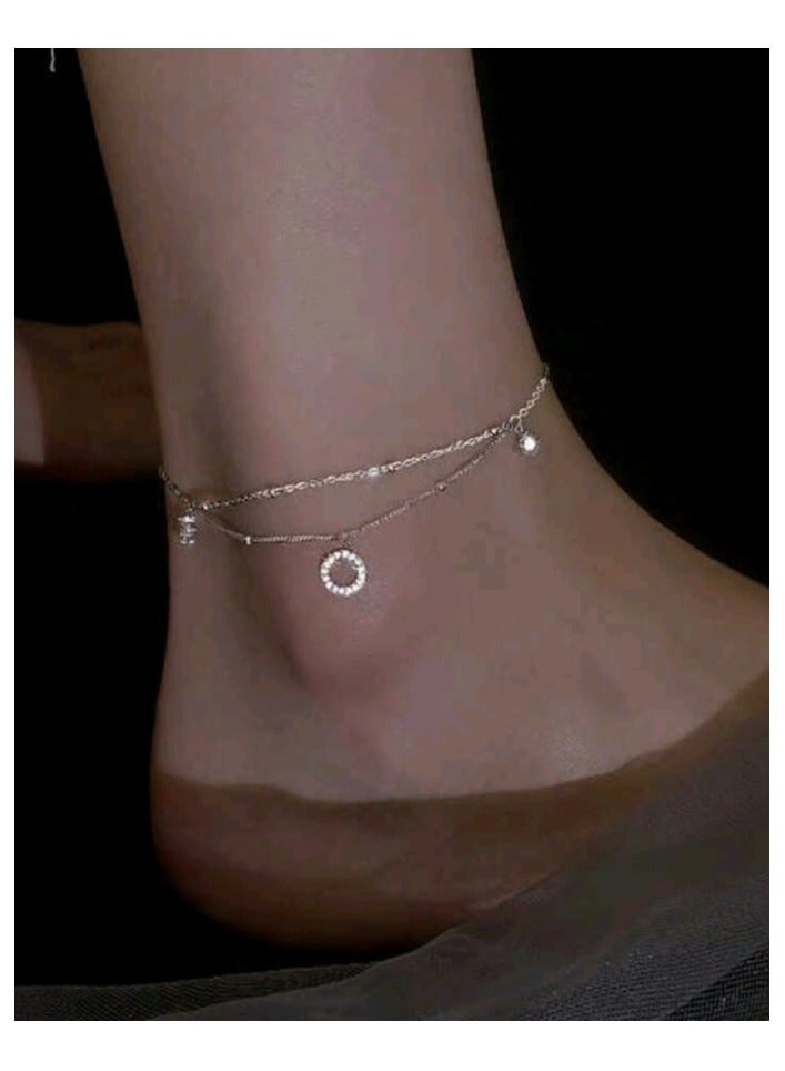 خلخال نسائي رقيق وناعم من الفضة الاسترليني الخالصة 925 - Image 2