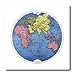 3DROSE 3dRose ht_37368_1 Blue Pink Yellow Map of World-Iron on Heat Transfer for White Material, 8 by 8-Inch  - Image 2
