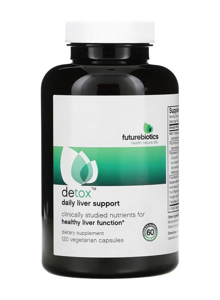 فيوتشر بايوتكس Futurebiotics، Detox™، دعم يومي للكبد، 120 كبسولة نباتية