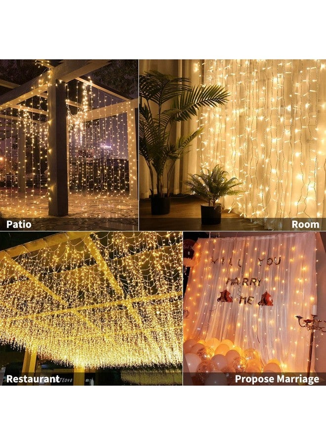 fizzytech Plastic 300 Led Curtain String Lights,8 Modes 1 Cm Fairy Lights For Bedroom,Wedding,Party,Home Garden,Outdoor&Indoor Wall Decorations(Warm White) - Image 5