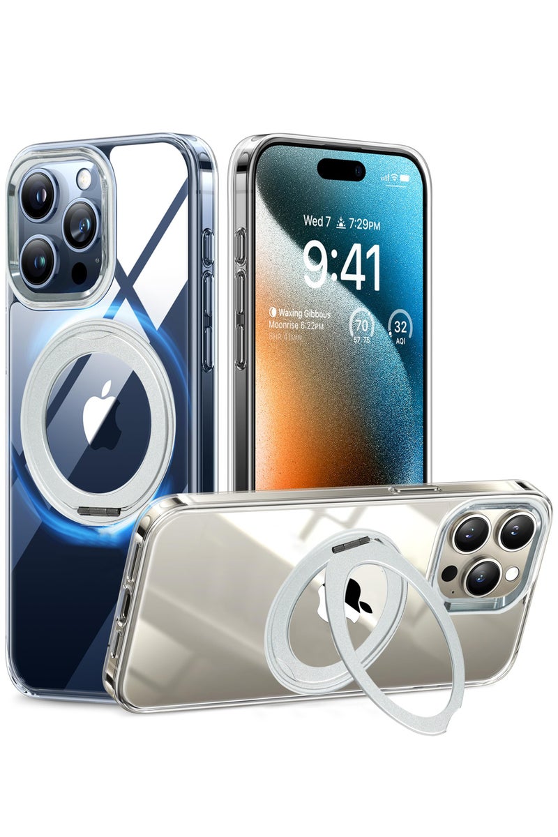 Aztech غطاء هاتف مغناطيسي AZTECH لجهاز iPhone 13 Pro Max، غطاء مضاد للانزلاق ومقاوم للسقوط مع قاعدة حلقة 360° متوافق مع MagSafe مصمم حصريًا لجهاز iPhone 13 Pro Max مضاد للخدش