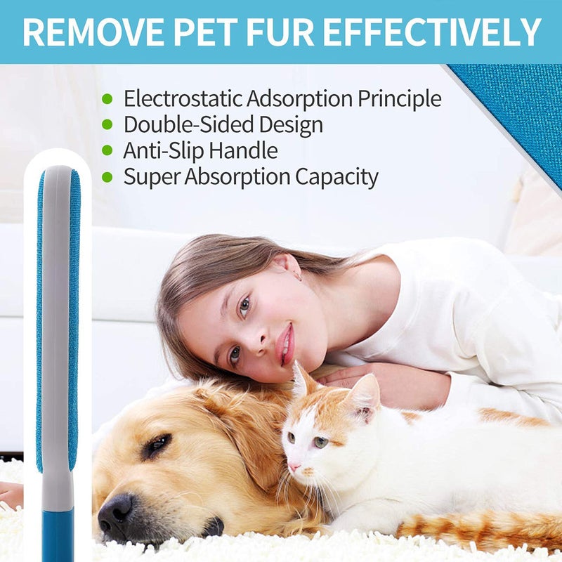 Amour pet Hair Remover Brush Double-Sided lint Brush with self-Cleaning Base Great for Furniture Clothing Carpets linens Pillows car Seats and More - Image 4