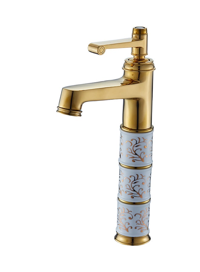 Loquat Mixer with Single Lever Higher Basin Faucet Gold/White - Image 1
