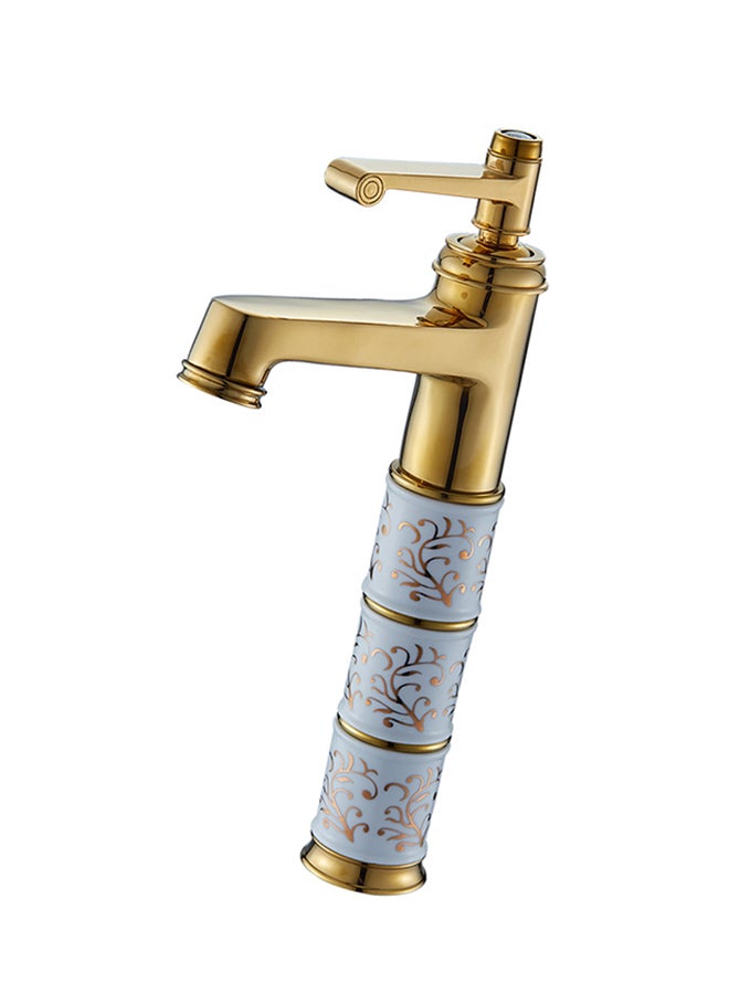 Loquat Mixer with Single Lever Higher Basin Faucet Gold/White - Image 3
