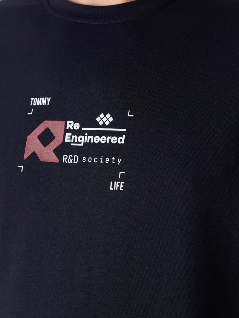TOMMYLIFE TOMMY Oversized Logo Crew Neck T-Shirt