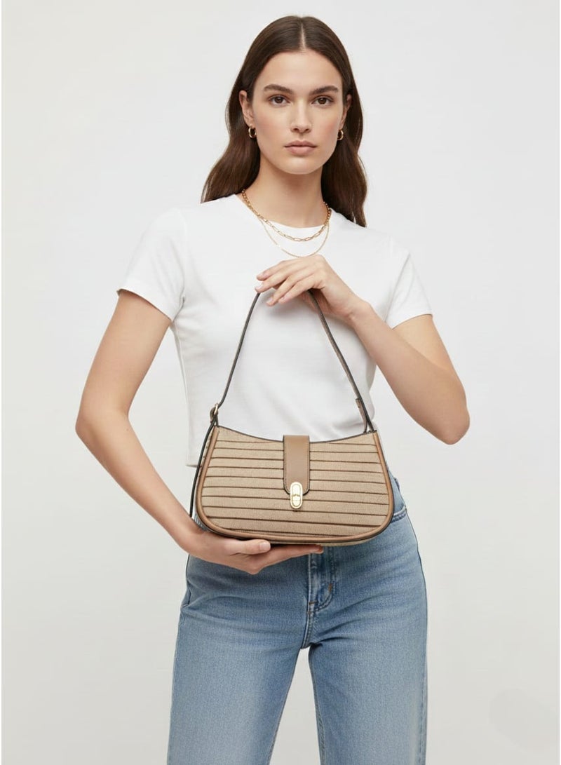 Jeans leather crossbody bag, shoulder bag with a connected strap and modern design. - Image 1