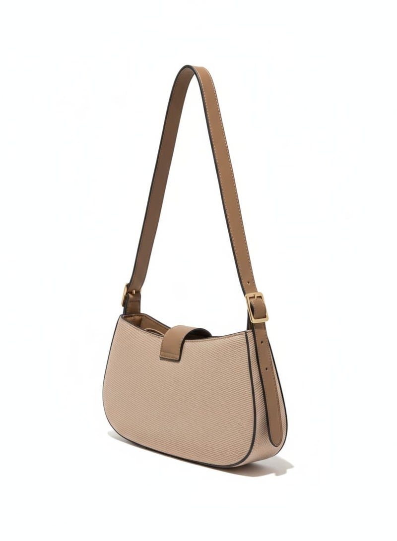 Jeans leather crossbody bag, shoulder bag with a connected strap and modern design. - Image 3