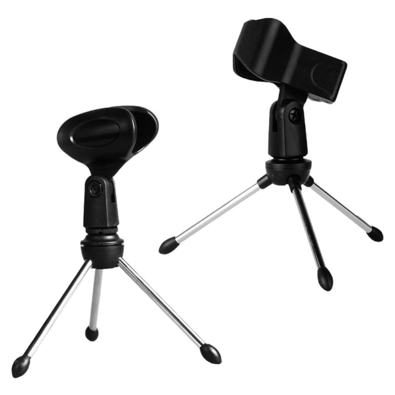 2 Pcs Adjustable Desktop Microphone Stand Tripod Holder Bracket For USB Recording - Image 2