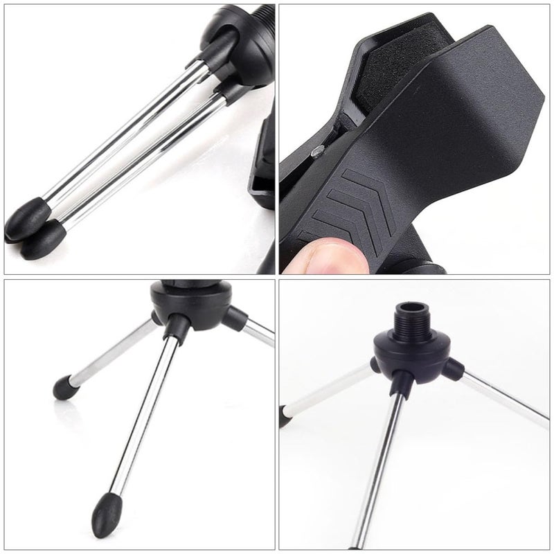 2 Pcs Adjustable Desktop Microphone Stand Tripod Holder Bracket For USB Recording - Image 4