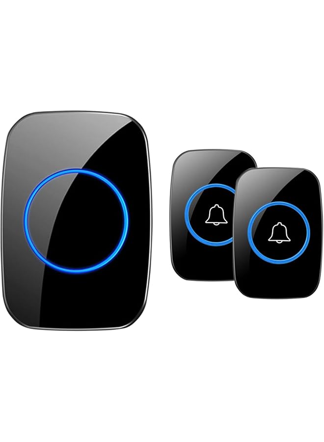 promass Doorbell Kits Wireless, Door Bell Kits with LED Flash, Plug-in Receiver,Waterproof Push Button 5 Levels Volume, 60 Chimes, Door Entry Bell for Home Office Classroom Hotel - Image 1