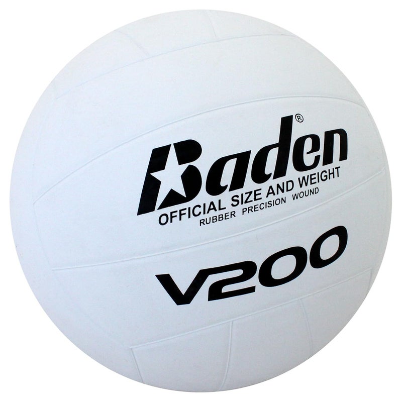 Baden V200 Rubber Volleyball | Durable All Purpose Volleyball | Perfect for Indoor and Outdoor Play | Suitable for All Ages | Official Size 5, Classic White Design - Image 2