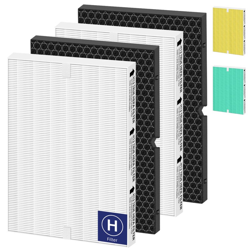 Pulluty 116130 HEPA Replacement Filter H for Winix 5500-2 Am80 Plasmawave Air Purifier,H13 True HEPA High-Efficiency Activated Carbon Filter,2 Combo Set - Image 1
