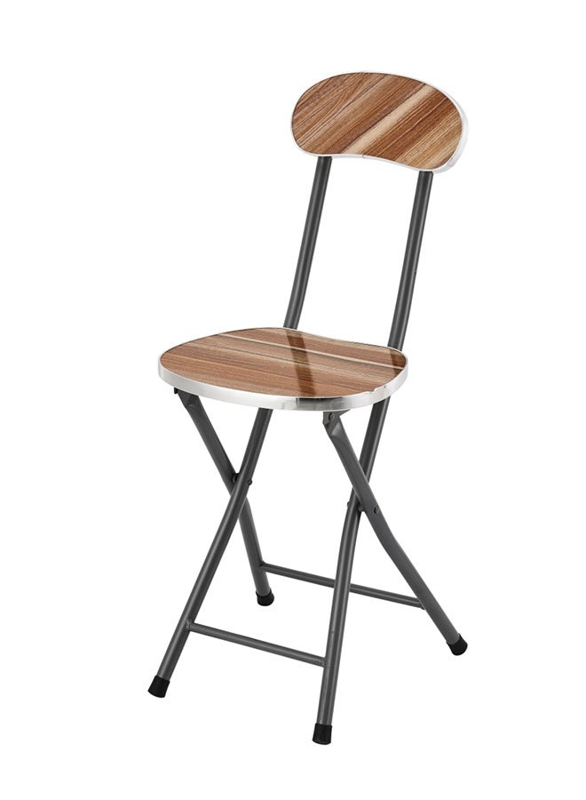 لوازم كرسي قابل للطي مع مسند ظهر - خشبي داكن - كرسي خشبي قابل للطي بتصميم موفّر للمساحة وسهل الحمل، مناسب للدراسة، والصلاة، وتناول الطعام، واستقبال الضيوف، والاستخدام في المنزل أو المكتب أو المدرسة أو الشقق الصغيرة - Image 1