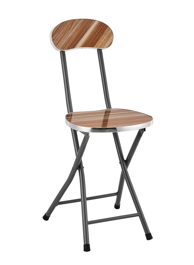 لوازم كرسي قابل للطي مع مسند ظهر - خشبي داكن - كرسي خشبي قابل للطي بتصميم موفّر للمساحة وسهل الحمل، مناسب للدراسة، والصلاة، وتناول الطعام، واستقبال الضيوف، والاستخدام في المنزل أو المكتب أو المدرسة أو الشقق الصغيرة - Image 2