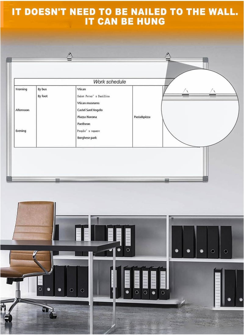 DBLEW Dry Erase Whiteboard for Wall 120 x 90 cm Magnetic White Writing Board with Aluminum Frame, Pen Tray & Wall Mount Kit, Smooth Writing Surface, Easy to Clean Ideal for Office, School, Home, Teaching & Planning Presentations  - Image 4