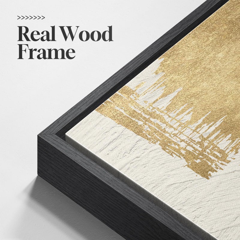 Cuspin Framed Black and White Abstract Wall Art, 3 Piece Canvas Prints Paintings Artwork for Walls, Modern Minimalist Gold Beige Block Pictures for Living Room Hallway Office Wall Decor 16x24 Inch - Image 5