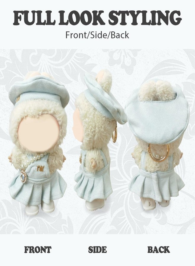 NEOVISTA Clothes Compatible with LABUBU Doll - 4PCS Frosted Mint Set, 17cm Doll Clothes Designer Outfit for Campus Classic Theme, Chic Stylish Accessories for Labubu, No Doll (Paris Mint Frost) - Image 3
