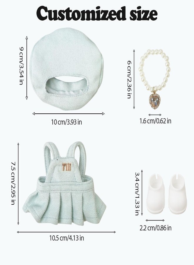 NEOVISTA Clothes Compatible with LABUBU Doll - 4PCS Frosted Mint Set, 17cm Doll Clothes Designer Outfit for Campus Classic Theme, Chic Stylish Accessories for Labubu, No Doll (Paris Mint Frost) - Image 5