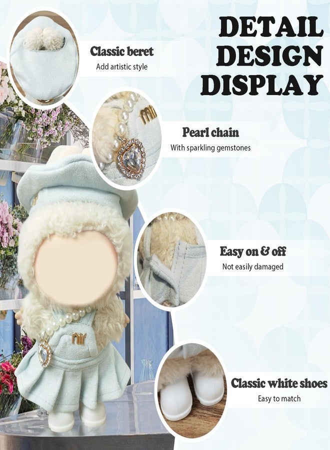NEOVISTA Clothes Compatible with LABUBU Doll - 4PCS Frosted Mint Set, 17cm Doll Clothes Designer Outfit for Campus Classic Theme, Chic Stylish Accessories for Labubu, No Doll (Paris Mint Frost) - Image 4