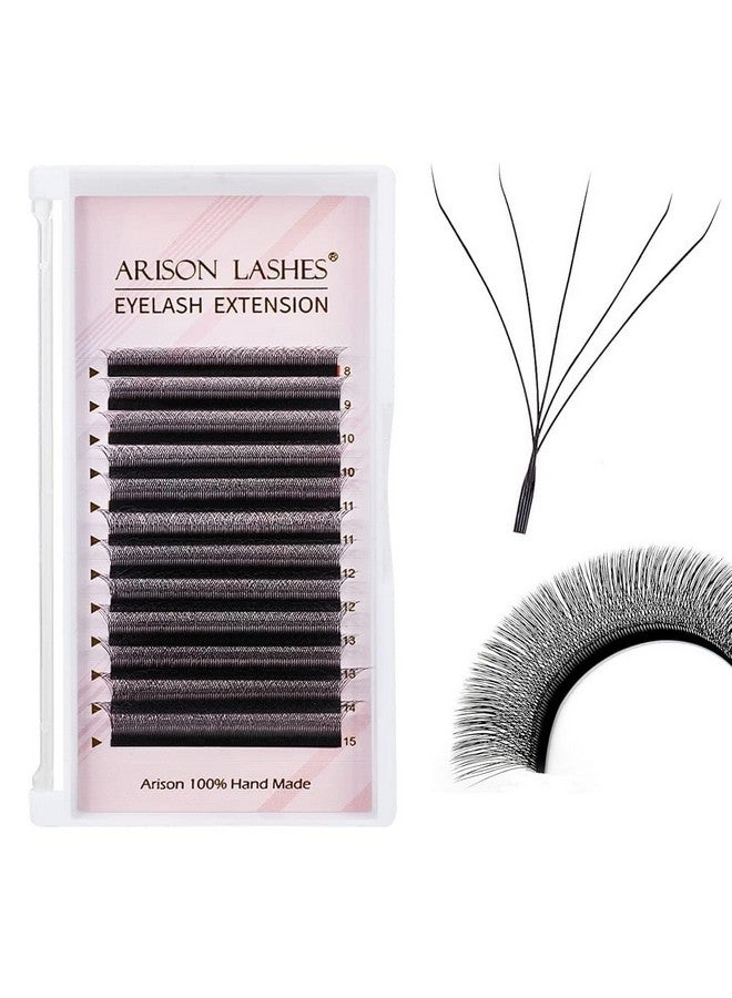 ARISON LASHES 5D W Shape Eyelash Extension Natural Soft Volume 0.07Mm C Curl 815Mm Mix Premade Fans Faux Mink Matte Black Cluster 12 Rows - Image 1