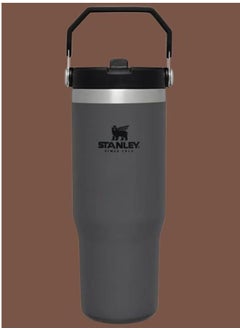 IceFlow Stainless Steel Tumbler with Straw, Vacuum Insulated Water Bottle Charcoal, 0041604348020 – Keeps Drinks Cold for 12 Hours – Leakproof, BPA-Free – Durable, Easy-Carry Travel Mug, 1 Count (Pack of 1)
