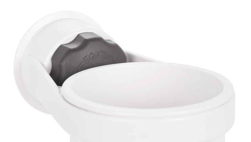 Camco Camco Cup Holder with Mechanical Suction Cup - Provides a Secure Location for Your Beverage - Compatible with Most Cups  Cans  Bottles and Tumblers - White (53084) One Size - Image 2