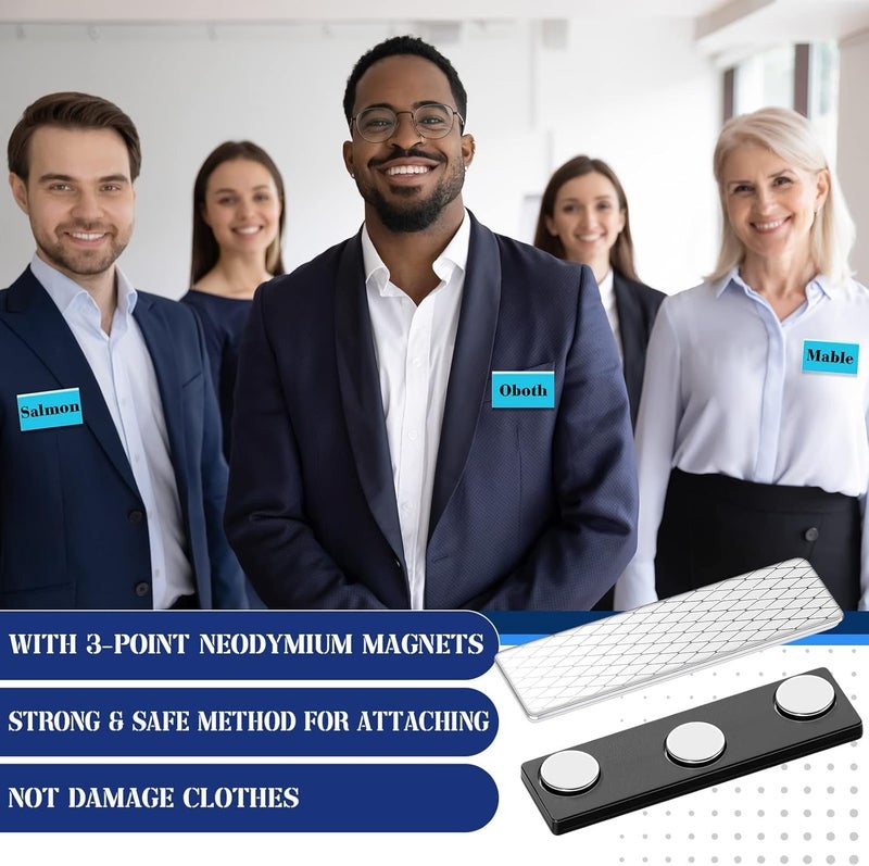 NEILL® Acrylic Magnetic Name Badge Holder, Size 2.0"x 3.0", Pack of 12 Pcs, Magnetic Clear Label Holders, Magnetic Name Tag Blank Name Label For office school conference meeting exhibition event store - Image 4