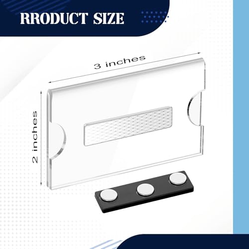 NEILL® Acrylic Magnetic Name Badge Holder, Size 2.0"x 3.0", Pack of 12 Pcs, Magnetic Clear Label Holders, Magnetic Name Tag Blank Name Label For office school conference meeting exhibition event store - Image 2