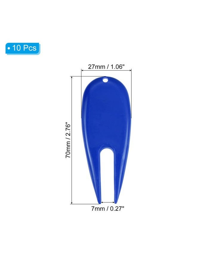 PATIKIL - Golf Divot Tool, 10 Pack Plastic Golf Repair Tool Ball Marker for Golfer, Blue - Image 1